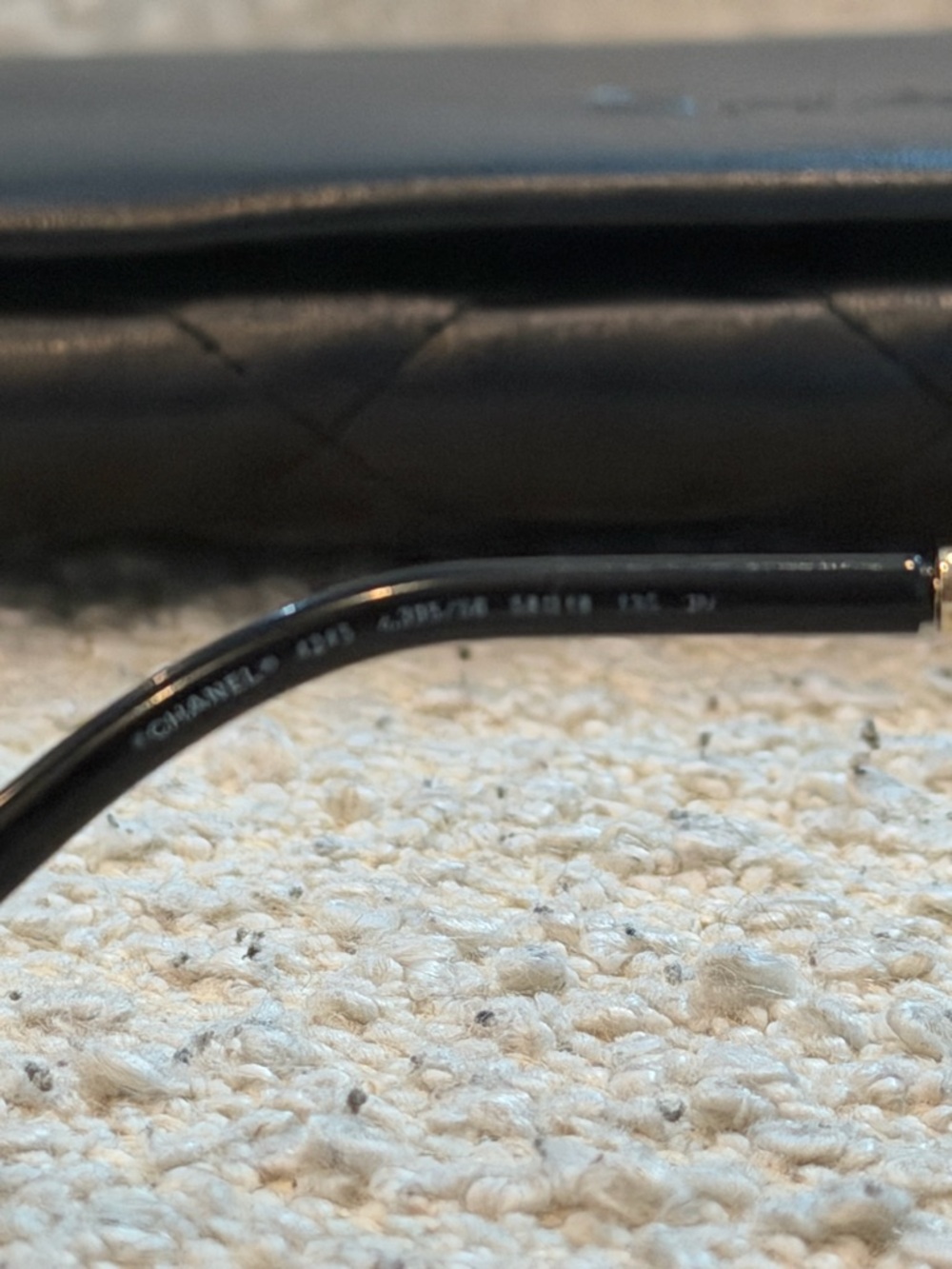 CHANEL Round Chain Sunglasses 4245 Gold Black w/ Chain Strap & Case AUTHENTIC - Picture 6 of 7